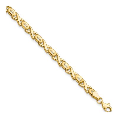 14K Yellow Gold XOXO Link Bracelet