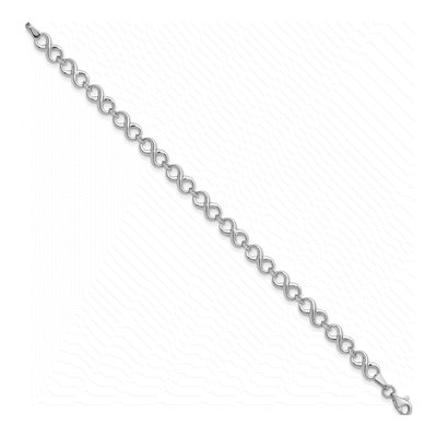 14K White Gold Infinity Link Bracelet – view 3