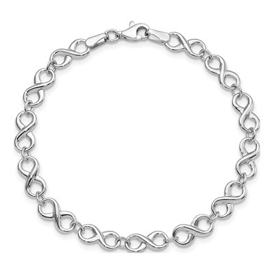 14K White Gold Infinity Link Bracelet – view 5