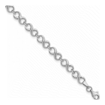 14K White Gold Infinity Link Bracelet