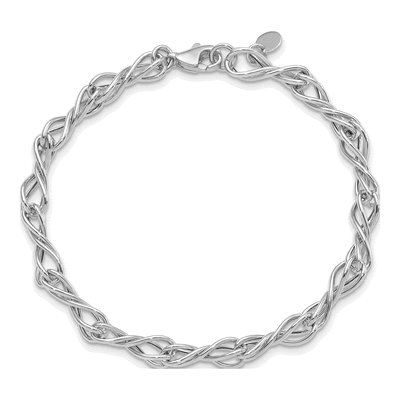 14K White Gold Fancy Link Bracelet – view 5