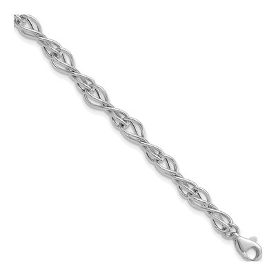 14K White Gold Fancy Link Bracelet