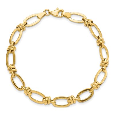14K Yellow Gold Fancy Link Bracelet – view 5