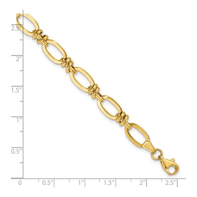 14K Yellow Gold Fancy Link Bracelet – view 6