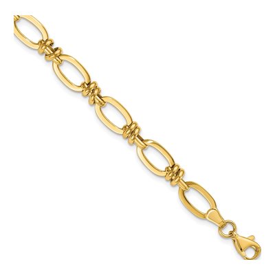 14K Yellow Gold Fancy Link Bracelet