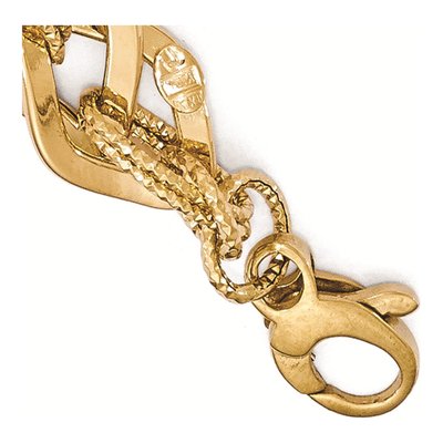 14K Two-Tone Gold Diamond-Cut Fancy Bracelet – view 4