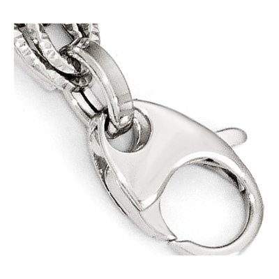 14K White Gold Diamond-Cut Fancy Link Bracelet – view 3