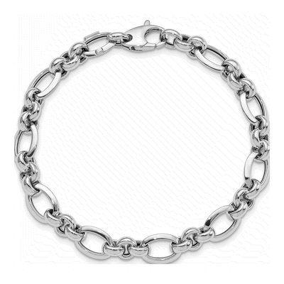 14K White Gold Open Link Bracelet – view 5