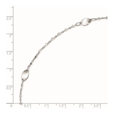 14K White Gold Ovals Station Anklet – view 5