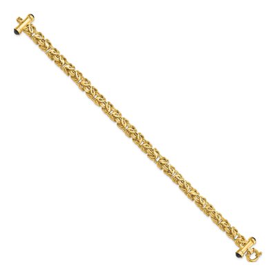 14K Yellow Gold Fancy Link Black Onyx Bracelet – view 3