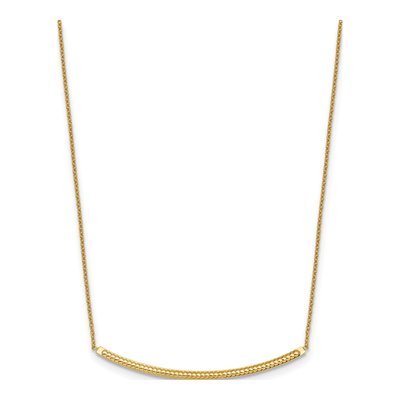 14K Yellow Gold Diamond-Cut Bar Necklace – view 3