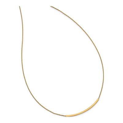 14K Yellow Gold Diamond-Cut Bar Necklace – view 4