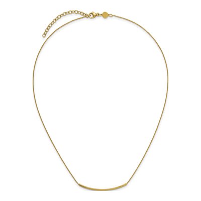 14K Yellow Gold Diamond-Cut Bar Necklace – view 6