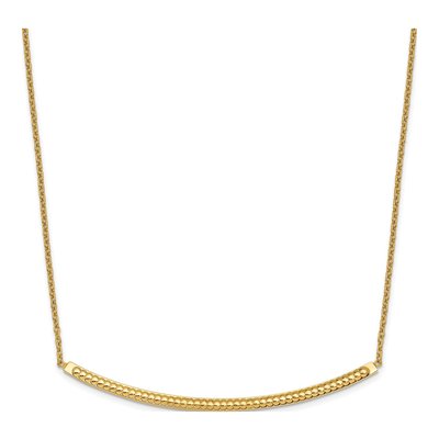 14K Yellow Gold Diamond-Cut Bar Necklace