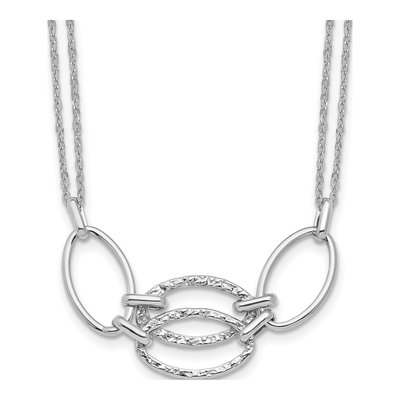 14K White Gold Double Strand Necklace