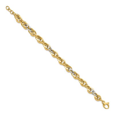 14K Two-Tone Gold Fancy Link Bracelet – view 3