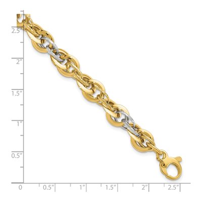 14K Two-Tone Gold Fancy Link Bracelet – view 6