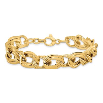 14K Yellow Gold Fancy Link Bracelet – view 3