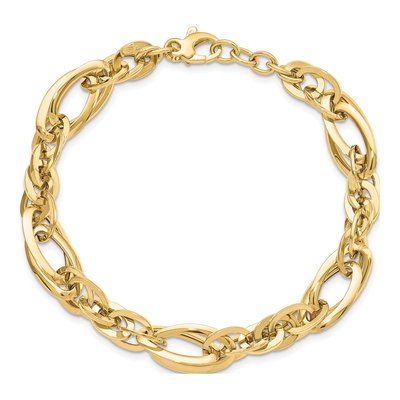 14K Yellow Gold Fancy Link Bracelet – view 5