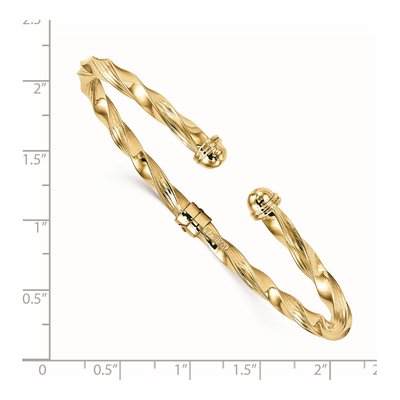 14K Yellow Gold Twisted Hinge Cuff Bracelet – view 4