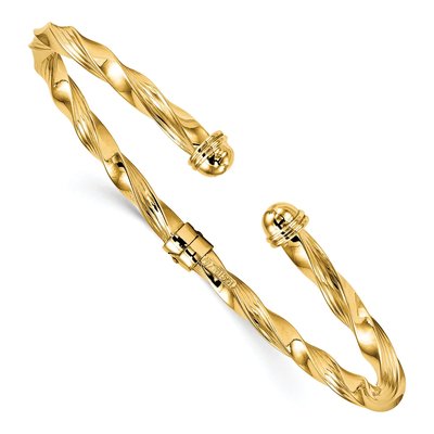 14K Yellow Gold Twisted Hinge Cuff Bracelet