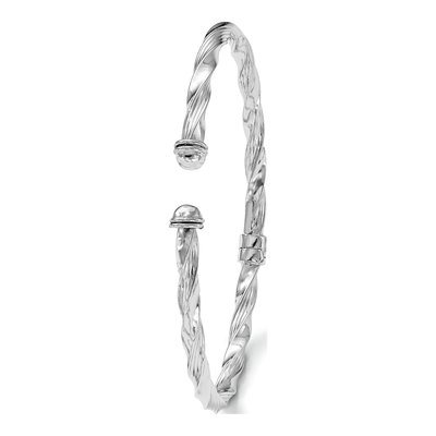 14K White Gold Hinged Cuff Bracelet – view 5