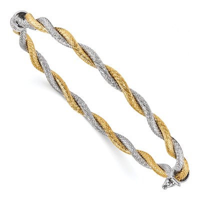 14K Yellow Gold Textured Hinged Bangle Bracelet