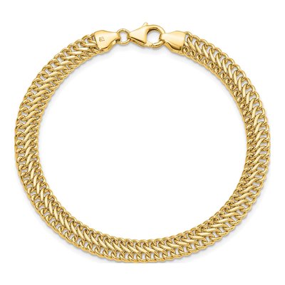 14k Yellow Gold Polished S-Link Bracelet – view 5