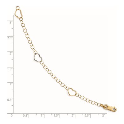 14K Two-Tone Gold Heart Anklet – view 5