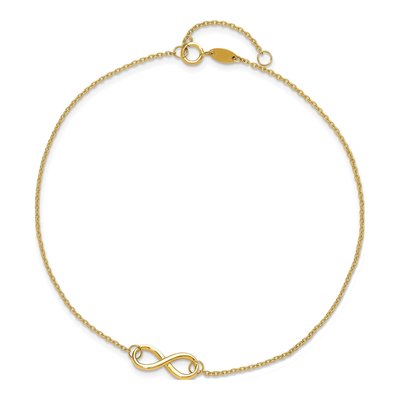 14K Yellow Gold Infinity Anklet – view 6