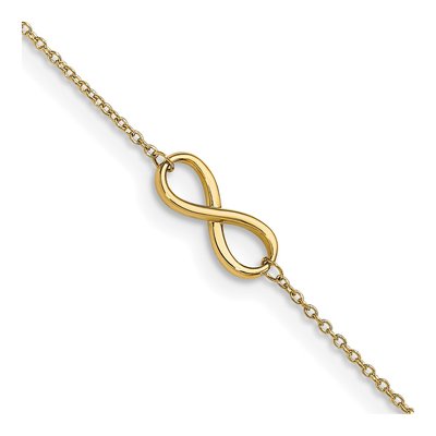 14K Yellow Gold Infinity Anklet