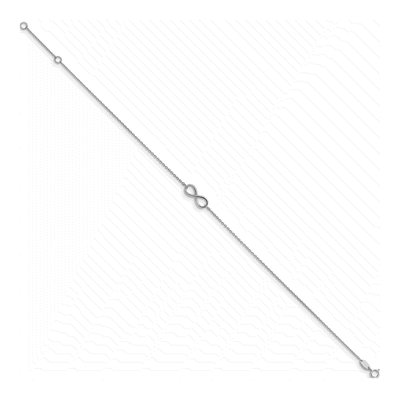 14K White Gold Infinity Anklet – view 3