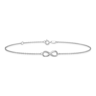 14K White Gold Infinity Anklet – view 4