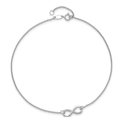 14K White Gold Infinity Anklet – view 6