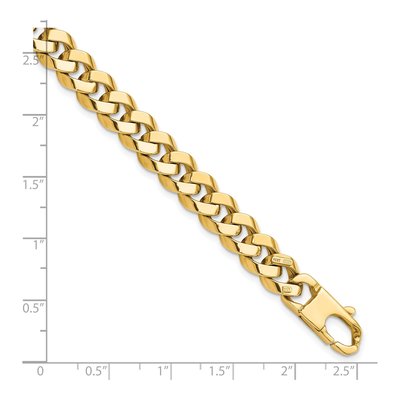 14K Yellow Gold Beveled Curb Bracelet – view 5