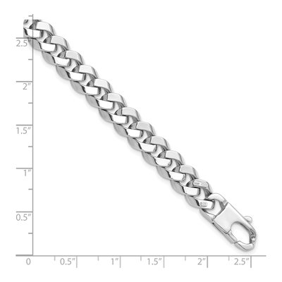 14K White Gold Beveled Curb Bracelet – view 5