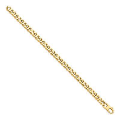14K Yellow Gold Beveled Curb Bracelet – view 3