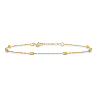 14K Yellow Gold Diamond-Cut Anklet – view 4