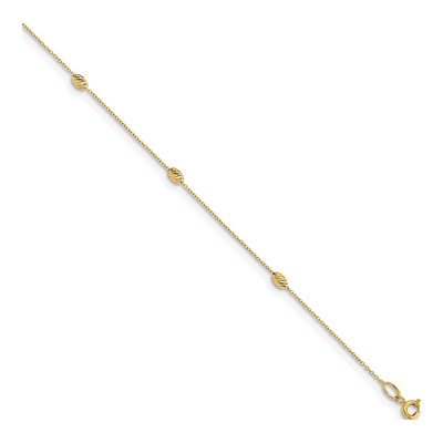 14K Yellow Gold Diamond-Cut Anklet