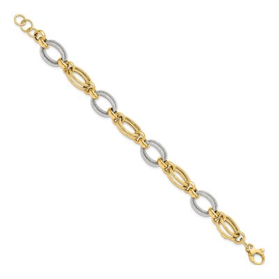 14K Two-Tone Gold Fancy Link Bracelet – view 3