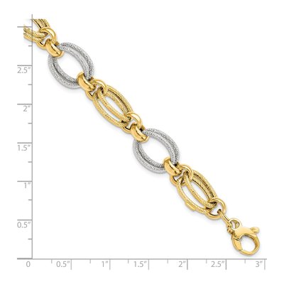 14K Two-Tone Gold Fancy Link Bracelet – view 5