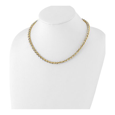 14K Two-Tone Gold Fancy Link Necklace – view 4