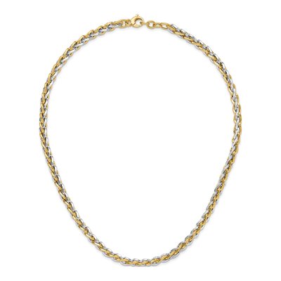 14K Two-Tone Gold Fancy Link Necklace – view 5