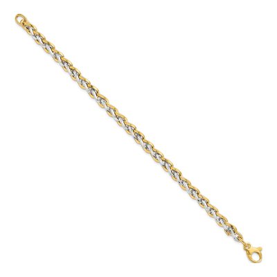 14K Two-Tone Gold Fancy Link Bracelet – view 3