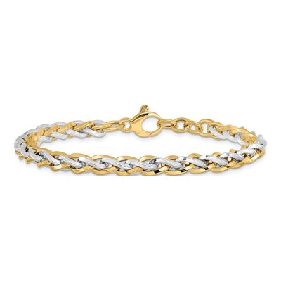 14K Two-Tone Gold Fancy Link Bracelet – view 4