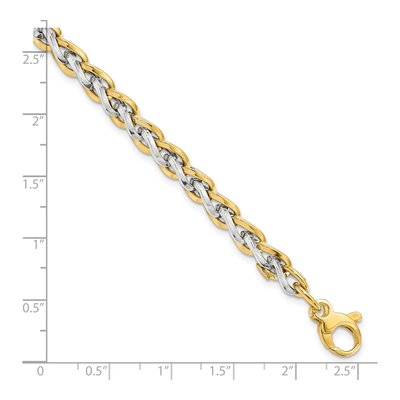 14K Two-Tone Gold Fancy Link Bracelet – view 5