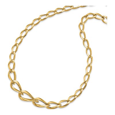 14K Yellow Gold Fancy Graduated Link Necklace – view 3