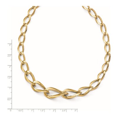 14K Yellow Gold Fancy Graduated Link Necklace – view 4
