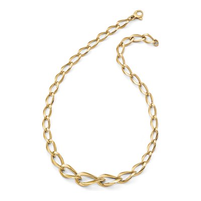 14K Yellow Gold Fancy Graduated Link Necklace – view 6