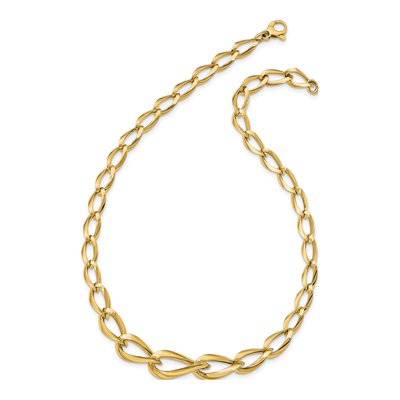 14K Yellow Gold Fancy Graduated Link Necklace – view 7